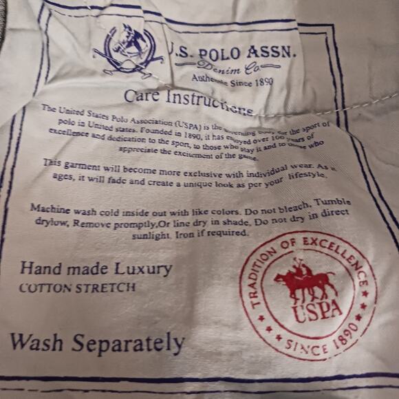 US Polo Assn Jeans Men's 36x43 Blue Acid Straight Preppy Coastal Denim Western - Picture 15 of 16